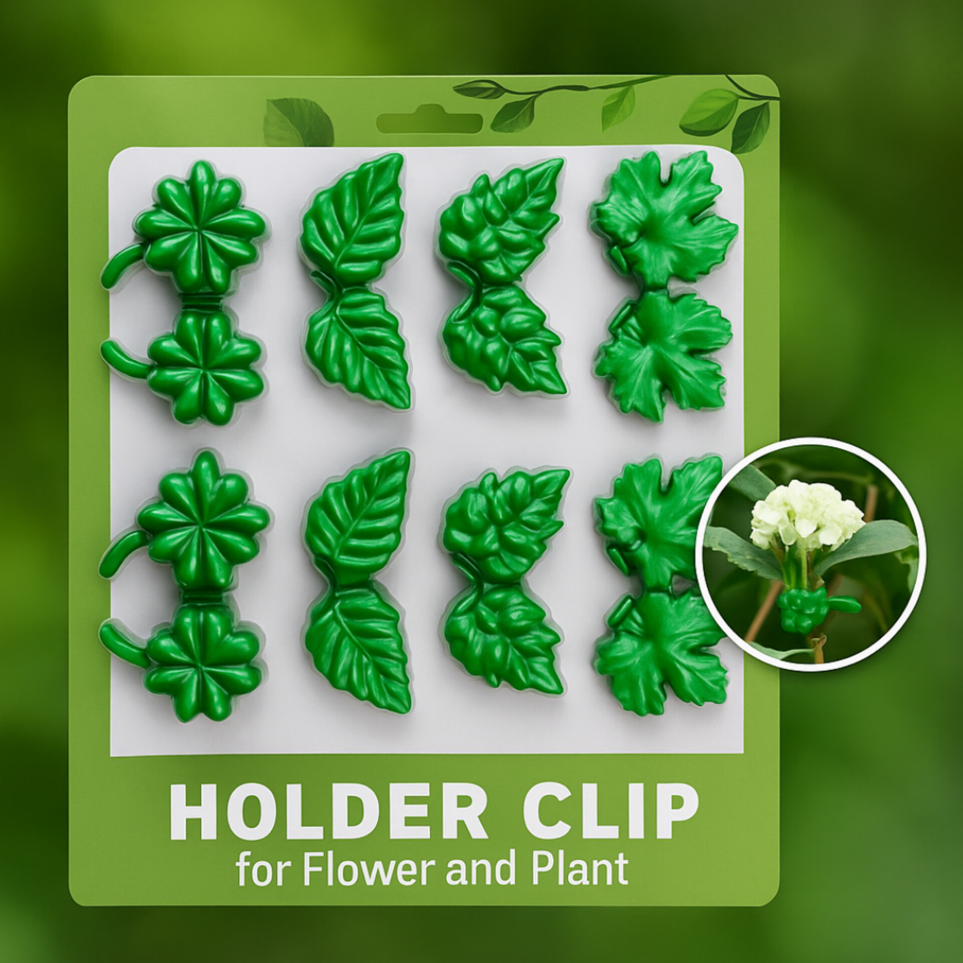 گیره پتوس طرح برگ و گل 16 تایی